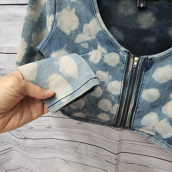 Bazi Women Shirt/Jacket Upcycle Jean Denim Cotton - Picture 6 of 9